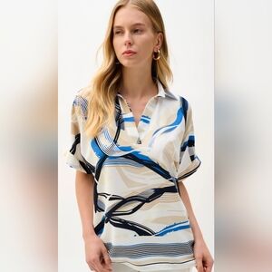 Joseph Ribkoff Abstract Print Boxy Top Sz 8 NEW